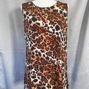 Zenana Animal Cheetah Print Sleeveless Blouse -  Women's Medium